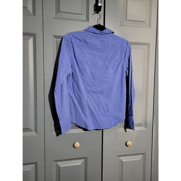 Caribbean Joe blue long-sleeved collard button-down shirt - Picture 5 of 6